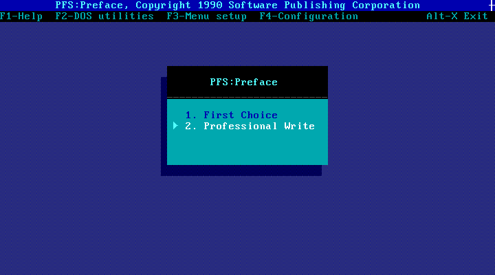 PFS Preface - Menu